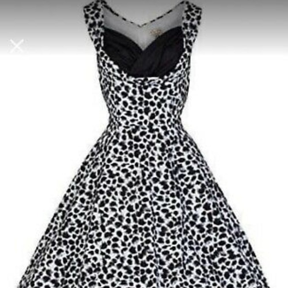 Lindy Bop Ophelia dress black & white L